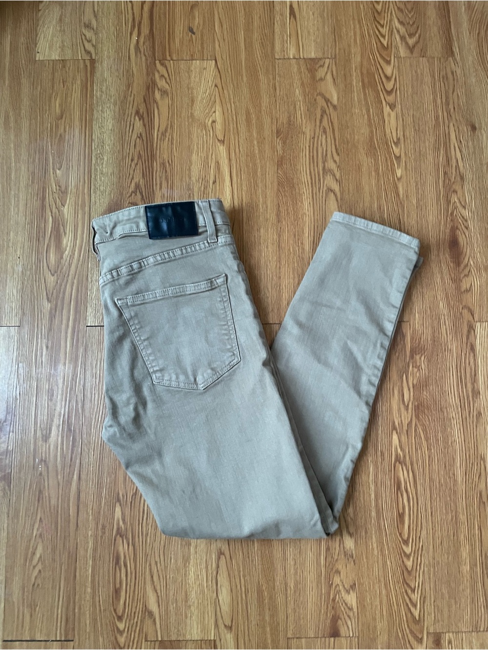 Express Men's Slim Straight Jeans in Beige